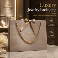 Sac en papier de luxe pour petits bijoux, avec logo personnalisé, pour boutique, emballage cadeau, avec poignée en ruban, mini sac en papier pour la vente au détail