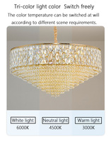 Lustre en cristal doré pour salon, cuisine, îlot, villa, lampe suspendue LED de luxe, éclairage décoratif suspendu personnalisé pour salle à manger