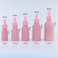 Flacons compte-gouttes en verre rose de 10 ml, 15 ml, 20 ml, 30 ml, 50 ml, résistants aux UV, pour huiles essentielles et aromathérapie