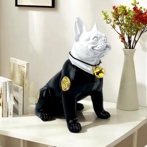 Adorno de Bulldog con Dólares Personalizado y Simple, Escultura Artística de Resina Epoxi, Artesanía para Decoración del Hogar - Product Image 1