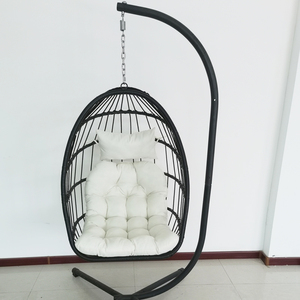 Sedia a Dondolo Singola <span class=keywords><strong>in</strong></span> Rattan con Supporto <span class=keywords><strong>in</strong></span> Metallo, Sedia Sospesa per Esterni, Patio, Cortile, Casa, Camera da Letto, <span class=keywords><strong>Tessuto</strong></span> per Arredamento da Esterno - Product Image 1