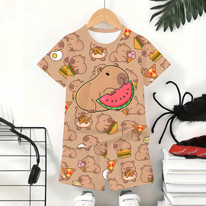 Vente en gros de t-shirts à manches courtes et shorts sportifs confortables pour adolescents, vêtements pour garçons, design simple, taille élastique, séchage rapide, été - Product Image 4