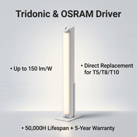 Barre lumineuse LED 600mm 18W, remplacement fluorescent, IP20, 130lm/W, 6000K, driver OSRAM, entrepôt, supermarché, garantie 5 ans
