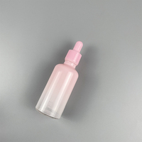 Vente en gros de flacons compte-gouttes d'huile essentielle en verre rose dégradé de 50ml pour emballage cosmétique de parfum d'huile essentielle