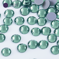 Strass thermocollants en verre à 12 facettes, de haute qualité, écologiques, résistants aux taches, à dos plat, pour l'assemblage de pendentifs et la décoration de casquettes décontractées