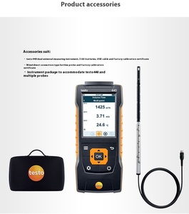 เครื่องวัดความเร็วลมแบบเชื่อมต่อโดยตรง Testo440 แบบใช้ลวดร้อน สำหรับการวัดปริมาณอากาศและอุณหภูมิ - Product Image 5
