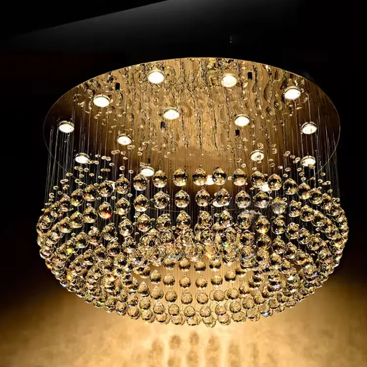 Modern Minimalist Circular Crystal Chandelier Living Room Restaurant Corridor High-end Home Decor Lighting Fixtures