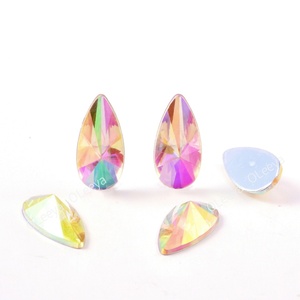 Oleeya – Lot en vrac de strass en acrylique AB en forme de goutte d'eau, 9*18mm, couleurs éclatantes, à dos plat, pour vêtements - Product Image 5
