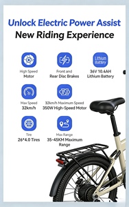 Vélo de montagne électrique 350W pour adultes, batterie au lithium amovible 36V 10.4Ah, vélo électrique urbain et aide à la mobilité - Product Image 6