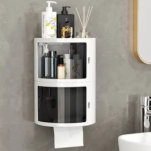 Household Non-porous Creative Waterproof Paper Roll Multifunctional Plastic Bathroom Storage Box Sanitary Carton Storage Rack