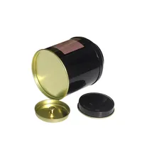 Boîte métallique personnalisée hermétique à double couvercle conteneur de couvercle intérieur vide pour thé café herbes gâteau cadeau boîte d'emballage