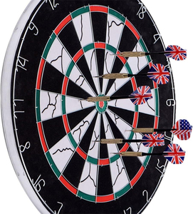 Chuyên nghiệp unbeatable tròn 18 inch hai mặt đàn phi tiêu với 6 phi tiêu thể thao mục tiêu Dartboard trò chơi sắt số - Product Image 1