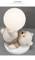 Lumière de luxe créatif mignon petit ours pas de nuit lumière résine décoration décoration de la maison cadeau d'anniversaire Art décoration