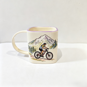 Taza de café de cerámica hecha a mano personalizada-Bicicleta de descenso y diseño de foto de <span class=keywords><strong>ciclista</strong></span> - Product Image 2