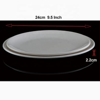 Vaisselle de restaurant en gros, assiette ronde en mélamine blanche personnalisée de 9,5 pouces, pas chère, en vrac