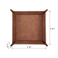 Plateau de rangement en cuir véritable pour bureau, organiseur de chevet en cuir de qualité supérieure, plateau de vanité, support de rangement pour table de nuit