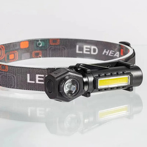 Lampe frontale LED rechargeable 2000 mAh, luminosité réglable, bandeau rotatif pour la pêche nocturne en extérieur - Product Image 1