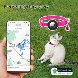 Collier pour chat avec suivi GPS Apple AirTag, rubans, motif uni, supports amovibles, tissu en nylon, anti-perte, suivi, détachable - Product Image 2