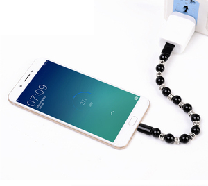 Vente en gros de perles Usb Bracelet de charge câble <span class=keywords><strong>Micro</strong></span> Usb câble pour téléphone portable noir personnalisé en cuir <span class=keywords><strong>Micro</strong></span> Usb cordon - Product Image 4