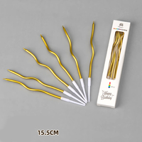 Großhandelspreis 6 Stück Spiralförmige Metallische Farbige Paraffin-Wachs Happy Birthday Tortenkerzen für Feiern und Party-Cupcake-Dekorationen