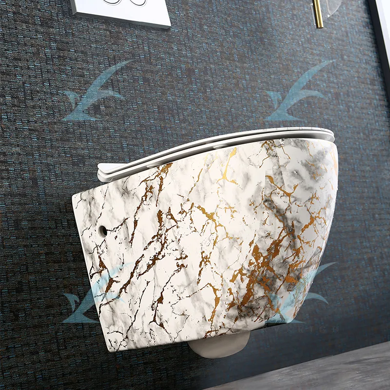 China Everigh Marmor dekorative Wand hing hängende Wasser klosett Toilette