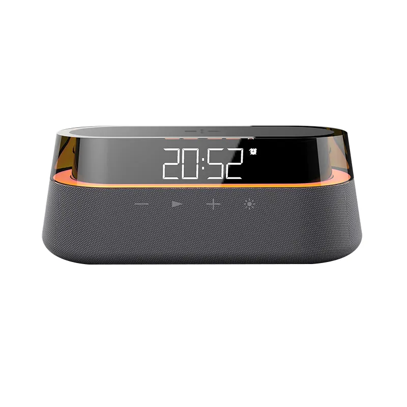 Hot Selling LED Light Cell Phone Wireless Charger with BT Speaker and Alarm Clock