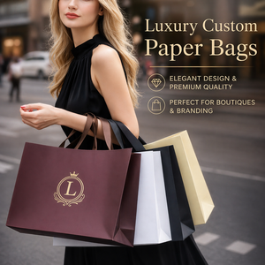 Bolsas de Papel Personalizadas de Lujo, Bolsas de Regalo Reciclables con Asas, Bolsas de Papel Kraft Resistentes para Ropa de Bebé, OEM - Product Image 1