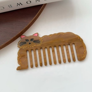 Peigne en acétate d'animaux, mini brosse à cheveux portable, peigne démêlant antistatique de voyage, outil de toilettage mignon pour chatons, en gros - Product Image 5