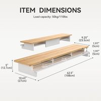 JQ étagère de bureau en bois organisateur de rangement avec téléphone support de tablette support de moniteur double support de moniteur pour bureau