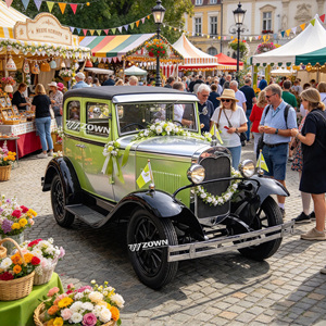 Voiture électrique rétro robuste à forte capacité de charge pour les services de tourisme quotidien des parcs à thème - Product Image 1