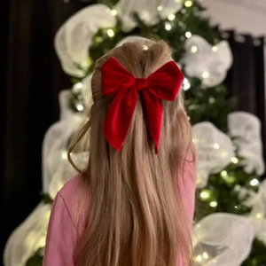 Fiocchi per Capelli Natalizi per Bambine e Mamme, Fermagli in Velluto a Forma di Fiocco, Accessori per Capelli a Quadretti Rossi e Verdi - Product Image 4