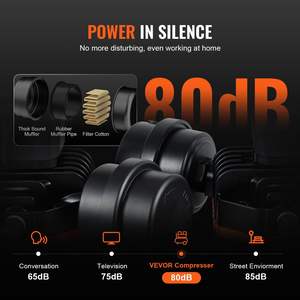 Compresor de aire sin aceite portátil compacto de 8 galones DB al por mayor 90 PSI - Product Image 4