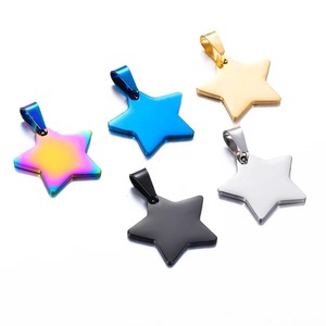 จี้สแตนเลสรูปดาว 5 สี สำหรับทุกเพศ  ขนาด 24x25 มม.  สามารถสลักได้  ขายส่ง - Product Image 2