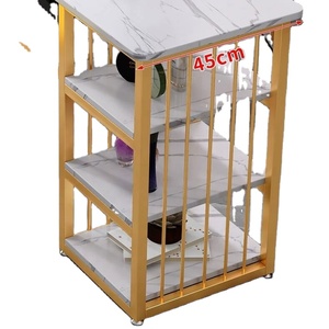 Moderno oro nero salone mobili <span class=keywords><strong>legno</strong></span> Pallet estensione metallo marmo Nail tavolo e sedie Set Manicure tavolo - Product Image 4