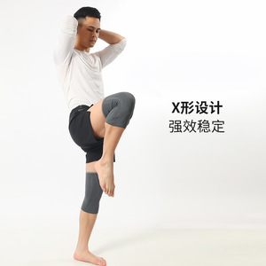 อุปกรณ์พยุงเข่าสำหรับเล่นบาสเก็ตบอล รองรับสองด้าน ระบายอากาศได้ดี ป้องกันการลื่นไถลด้วยซิลิโคน สำหรับออกกำลังกาย ฟิตเนส ใช้ได้ทั้งชายและหญิง สีดำ เทา ขาว - Product Image 2