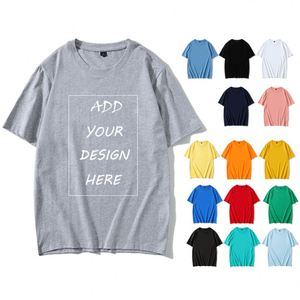 เสื้อยืดผู้ชายคุณภาพสูง ผ้าฝ้ายเมอร์เซอไรซ์ 100% ไซส์ใหญ่ พิมพ์ลายโลโก้ตามสั่งด้วยเทคนิค DTG ลายเรียบ สำหรับชุดทำงานหรือวิ่ง - Product Image 1