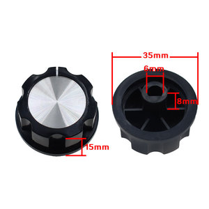 Bouton de commande universel Yuanyi 35 mm en plastique noir avec insert métallique pour friteuse à air, four, autocuiseur, réglage du minuterie - Product Image 1