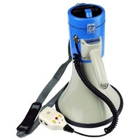 Mégaphone portable en plastique avec enregistreur et sirène, haut-parleur 50W avec sangle d'épaule pour discours