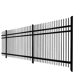 7ft x 10ft decorative black outdoor metal wrought iron fence panels