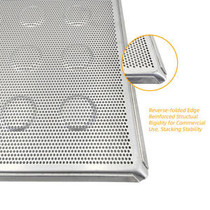 Molde de aluminio perforado de calibre grueso para tartaletas de huevo, 18 cavidades, base para tartas, bandeja para hornear postres - Product Image 4