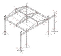 Systèmes de treillis de scène robustes, treillis de scène en aluminium haute résistance, sur mesure, toutes formes pour l'éclairage d'événements, les concerts, les mariages