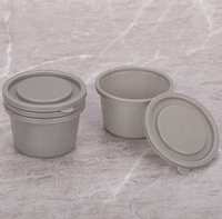 Nouvelle arrivée directe d'usine Mini boîte de garniture en plastique Conteneur à sauce de forme ronde Boîte de rangement grise