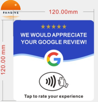 Base de Acrílico para Mesa con Tarjeta de Reseñas de Google, Compatible con NFC213 13.56MHz, Tocar para Resaltar, Escanear QR, OEM/ODM Personalizado, Muestra en 1-3 Días, Entrega en 5-7 Días
