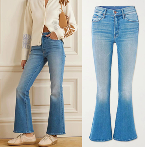 Compteur qualité haute rue rétro neuf Points Micro pantalons 2025 été nouveau décontracté tout match mince jean évasé - Product Image 2