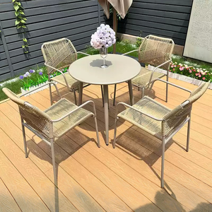 Ensemble <span class=keywords><strong>de</strong></span> table et <span class=keywords><strong>de</strong></span> chaises en métal pour l'extérieur, <span class=keywords><strong>salon</strong></span> <span class=keywords><strong>de</strong></span> <span class=keywords><strong>jardin</strong></span>, chaise en rotin, résistant à l'eau et aux UV, meubles en rotin pour la cour - Product Image 6