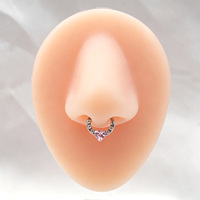 Anneau segmenté articulé en titane ASTM F136 avec zircone cubique, piercing clicker papillon pour septum, hélix, daith, bijoux de piercing