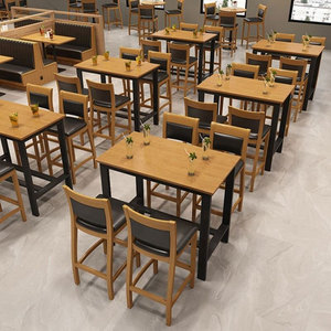 Sillas de Comedor de Madera Maciza al por Mayor, Taburetes de Bar Estilo Americano, <span class=keywords><strong>Muebles</strong></span> de Restaurante de Madera Estilo Retro - Product Image 3