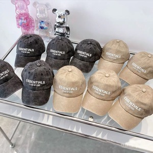 Cappellino da Baseball in Denim Lavato con Stampa <span class=keywords><strong>ES</strong></span> in Stile Coreano, Protezione Solare, per Uomo e Donna, Trendy e Unico, in PVC a 6 Pannelli - Product Image 1