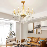 Lustre moderne nordique pour la maison et l'hôtel, lampe suspendue en cristal doré pour appartement, bar, décoration, matériau en verre