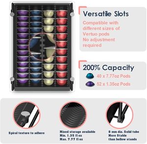 Support de tiroir organisateur en verre trempé cristal compatible avec les <span class=keywords><strong>capsules</strong></span> <span class=keywords><strong>Nespresso</strong></span> <span class=keywords><strong>Vertuo</strong></span>, compatible - Product Image 2
